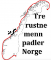 Tre rustne menn padler Norge 2019